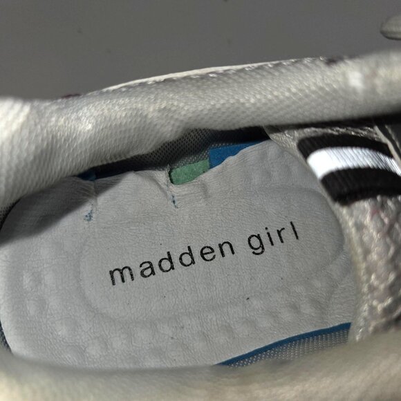 Madden Girl Women's Fashion Laceup Sneakers Silver Size 9.5 - Picture 7 of 8